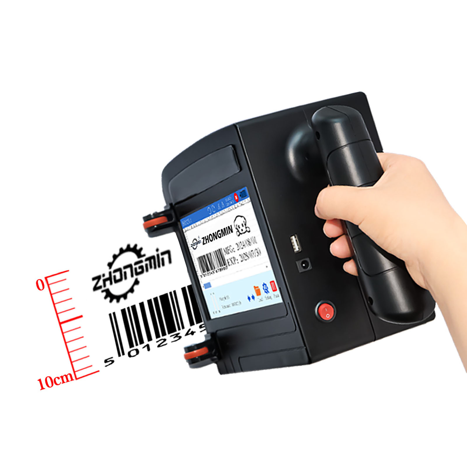 Coding Machine Date Printer Inkjet - ZM-C100 10CM Taşınabilir El Tipi Mürekkep