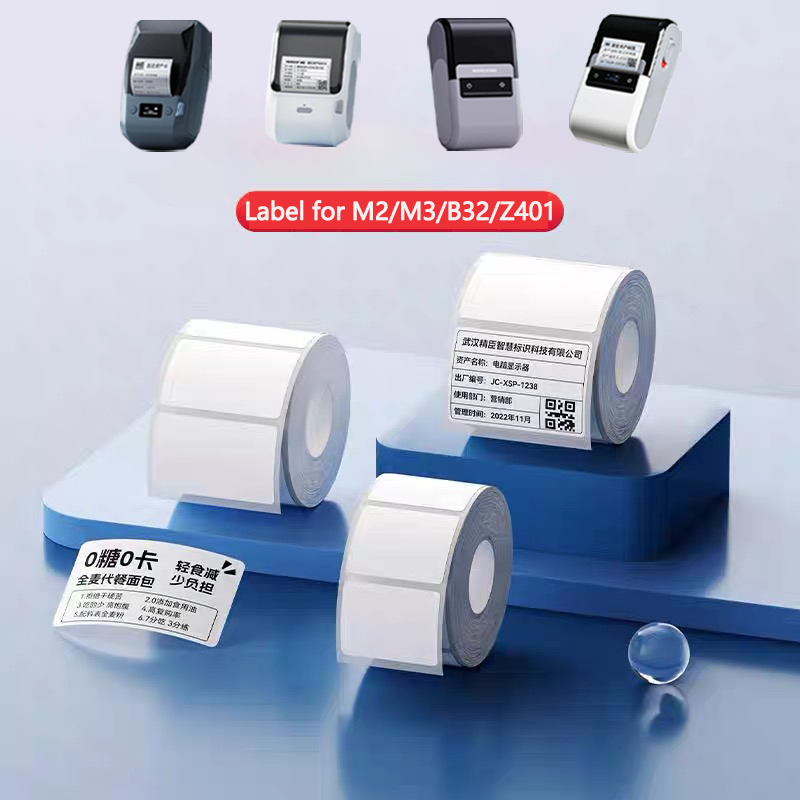 Barcode Label Printer Industrial - Niimbot M2/M3/B32/Z401 Beyaz Etiket Kağıdı Kendinden