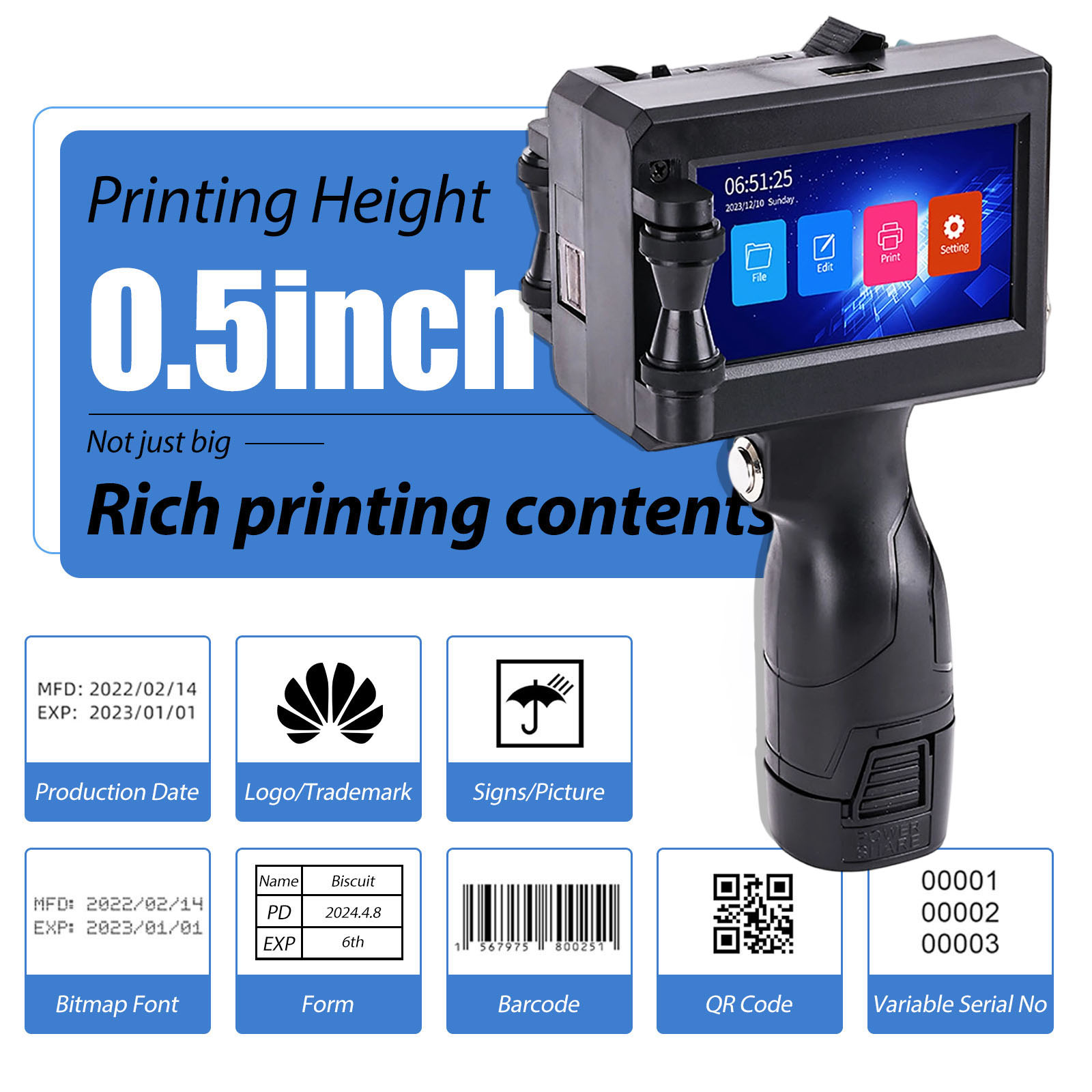 ZM-C10 El Tipi Mürekkep Püskür - Coding Machine Date Printer Inkjet incelemesi ve fiyatı